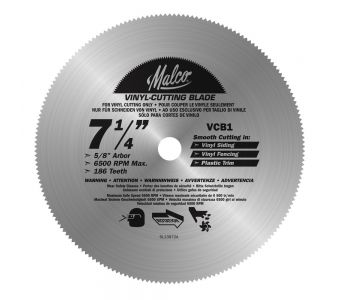 Malco 7-1/4-Inch Vinyl Sidingm & Fencing Cutting Circular Saw Blade 