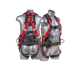 Palmer Safety Fall Protection Full Body 5 point Harness w/ QCB, Grommet Legs & Tool Belt