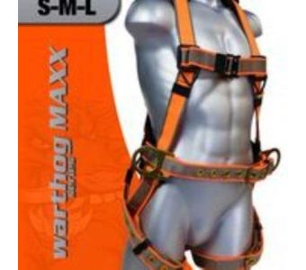 Warthog Maxx Construction Full Body Harness with Tongue Buckle Legs, Side D-Rings and Belt (S-M-L)