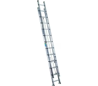 WERNER 24ft Extension Ladder, Aluminum, Type I